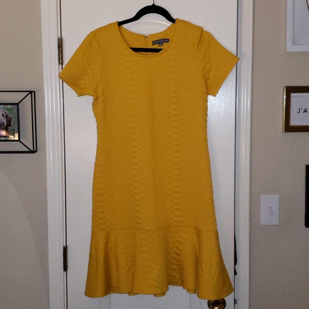 Sharagano Yellow Dress